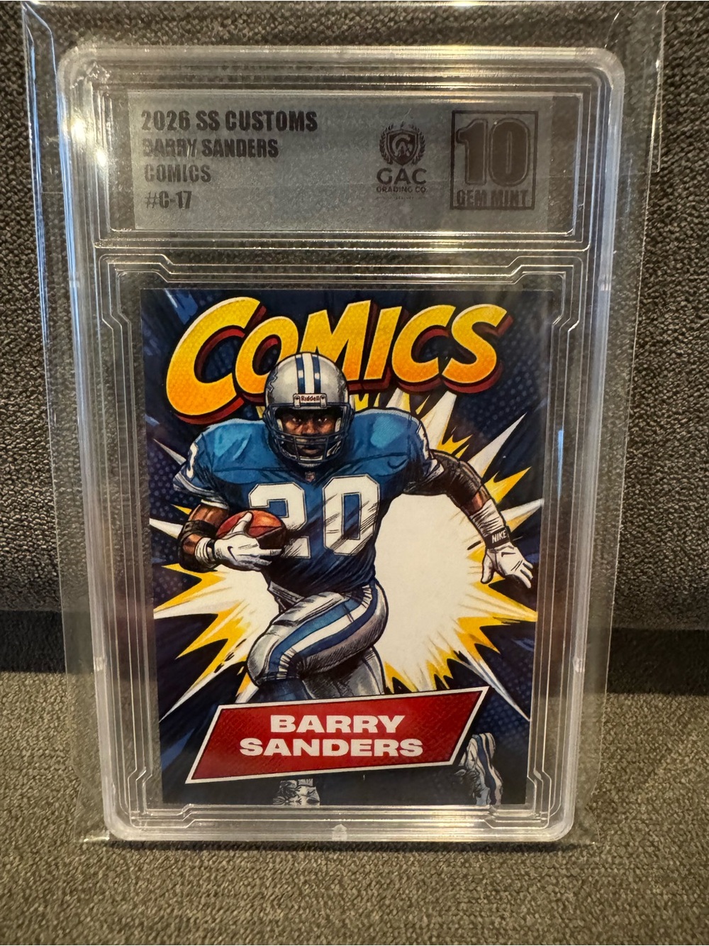 Barry Sanders 2026 SS Customs “Comics” #C-17 GAC 10 Gem Mint